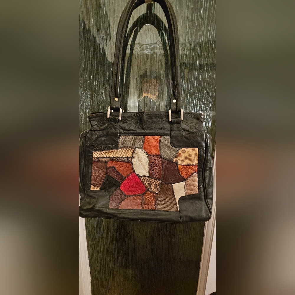 Vintage Leather Patchwork Purse